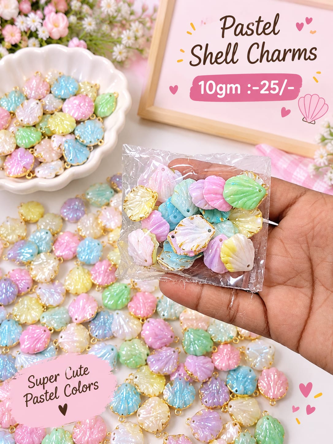 Pastel Shell Charms