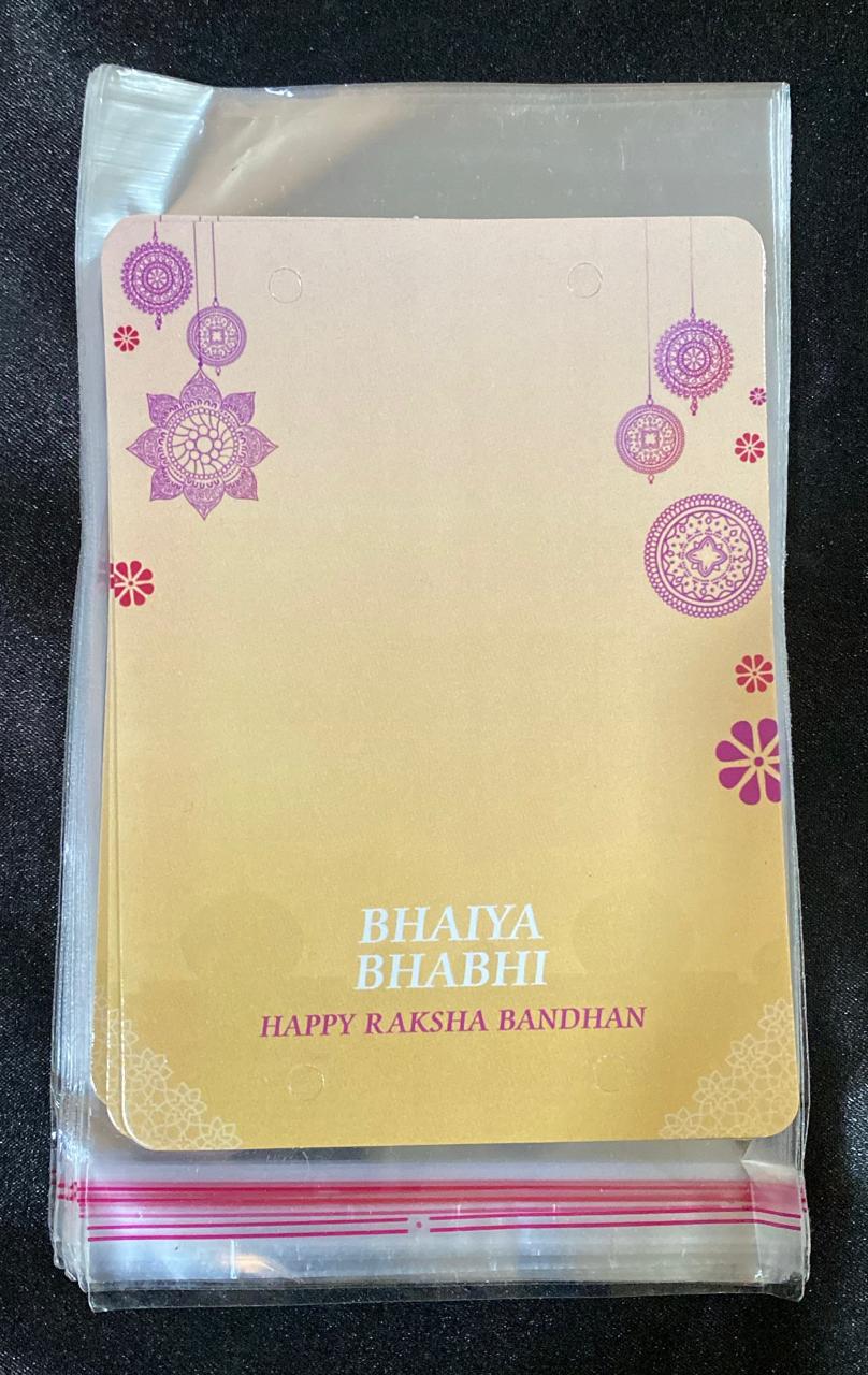 Yellow pruple couple rakhi packing