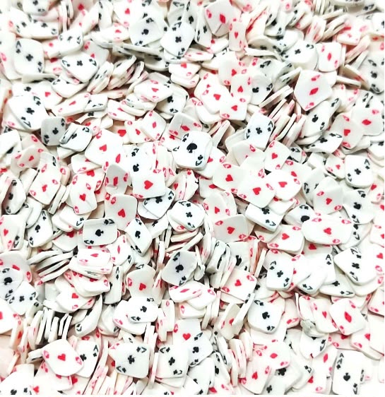 Playing card polymer white chips